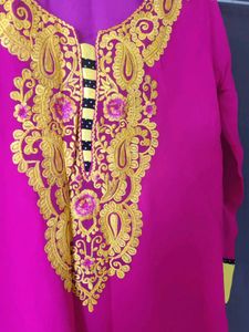 Pink Embroidered Kurta