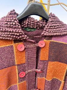 Patchwork Knit Coat