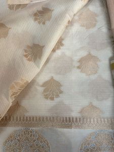 Banarasi White Zari Suit