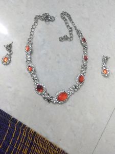 Beautiful Silver And Orange Set