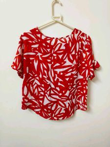 Red Printed Top