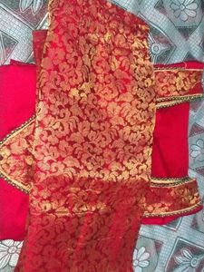 Elegant Red Kurta With Pazama Set