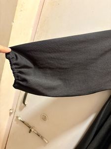 Black Off-Shoulder Tie Strap Top