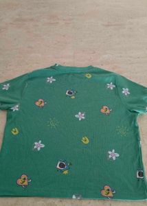 Cute Green Patterned T-Shirt