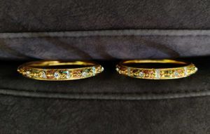 Gold-toned Bejeweled Bangles (Set of 2)