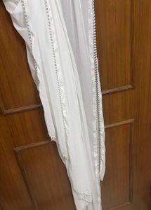 Beads &amp; Stones White Dupatta