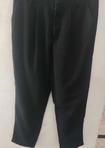 Black Mid Waist Trousers