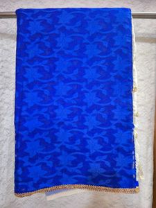 Royal Blue and white saree