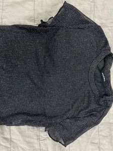 Sparkly Sheer Black Crop Top