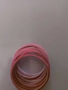 Pink Glossy Bangle Set
