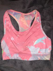 Pink Printed Sports Bra