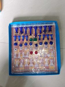 Glass Chess Set intact all piece