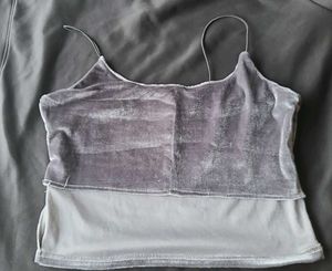 Silver Crop Top