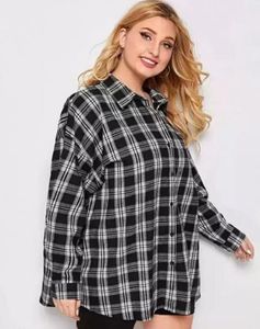 Black &amp; White Checkered Shirt | XXL