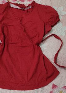 Crimson Cheongsam Style Top