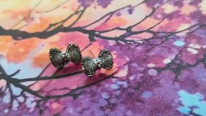 Sparkly Bow Stud Earrings