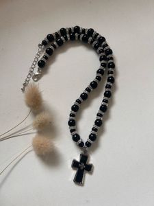 Black Grace Cross Necklace 🖤✨