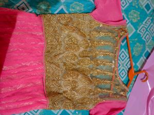 Net Stitched Heavy Stone Work Bust Paded Anarkali