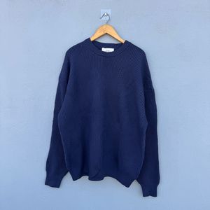 Navy Blue Knit Pullover