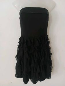 STAIN RUFFLE COCKTAIL PARTY DRESS