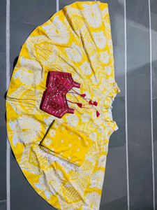 Navratri Style Yellow Lehenga Choli Set