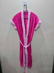 Pink Short Sleeve Bathrobe