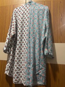 Patchwork Print Button-Down Tunic Size XXL
