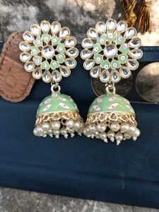 Mint Big Size Jhumke