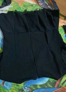 Black peplum top streachable