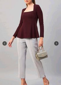 Maroon Fit &amp; Flare Dress