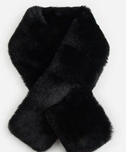 Pink indoor slipers with free black furry scalf