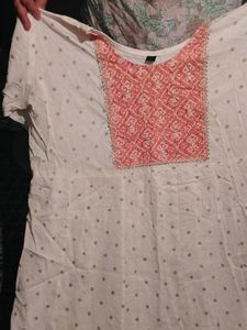 White Top with Embroidered Detail