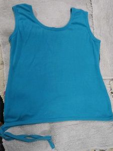 Blue Sleeveless T-shirt