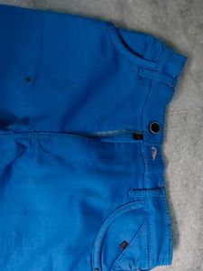 Blue Colour Stright Fit Pant