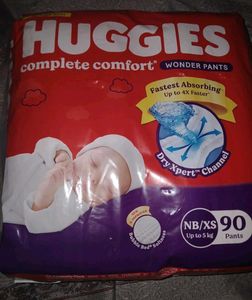 Huggies Brand Diapers - 90 Pants + 3 Pieces Free