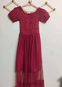 Red Polka Dot Off-Shoulder Maxi Dress