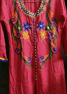 Embroidered Colourful Kurta - L Size