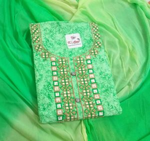 Embroidery Green Suit Material
