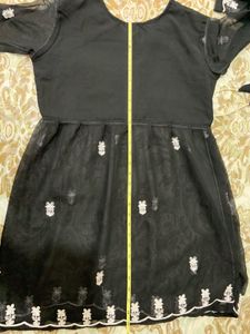Black Embroidered Tunic Top