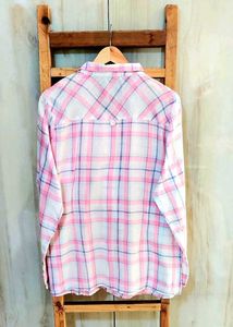Pink Plaid Cotton Shirt Size-44-46