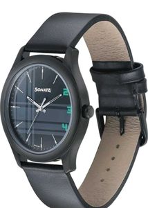 Sonata Black Dial Men&#39;s Watch