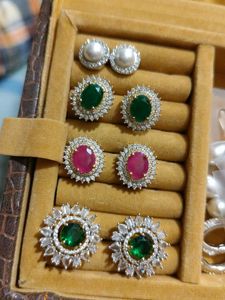 Combo - Studs Zirconia Swarovski - 4 Pair