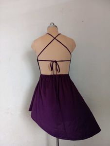 Purple Halter Asymmetrical Dress