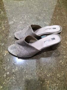 Sparkly Silver Mules