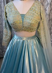 Light Blue Lehenga with Embellishments