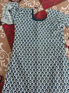 Chikankari GEORGETTE KURTI Royal Blue Color