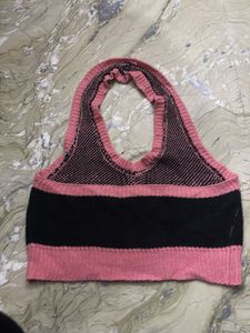 Argyle Knit Halter Top