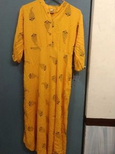 Yellow Colour Gown Free Size Xll