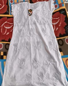 Embroidered White Kurta