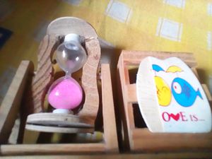Pen Holder With Sand Clock